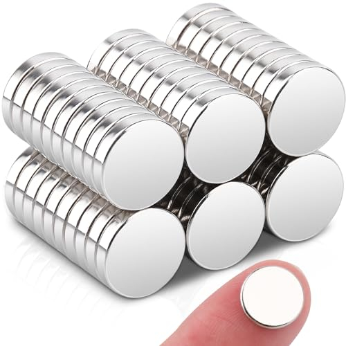 60 Stücke Neodym Magnete Extra Stark,10x2mm Kleine Magnete Stark,Mini Magnet Stark Magnet Klein Rund,Magnete für Magnettafel,Pinnwand,Kühlschrank,Handwerk Whiteboard