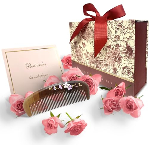 DOKRVLOQ Gift for Women Daughter Mum Sisters Birthday,Mothers Day Gifts,Anniversary Presents for Wife,Holiday Gadgets Gift Sets for Girlfriend,Valentines Gift for Her Exquisite Wooden Short Comb