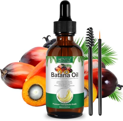 Batana Oil 60 ml, Bio-Batana-Öl für Haarwachstum, Augenbrauen und Wimpern, Haaröl spendet Feuchtigkeit für Haar und Kopfhaut, beugt Bruch und Spliss vor