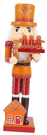 Cabilock 35cm Schiaccianoci in Legno Decorazione Natalizia Pupazzo Schiaccianoci Di Natale Ornamento Di Bambola Di Babbo Natale in Legno