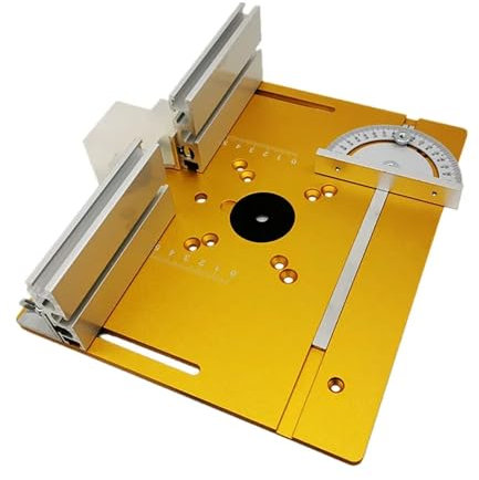 JDQTPOET Aluminium Router Table Insert Plate, Miter Gauge Guide And Profile Fence Sliding Brackets For Woodworking Benches Table Saw (Size : Yellow-A)
