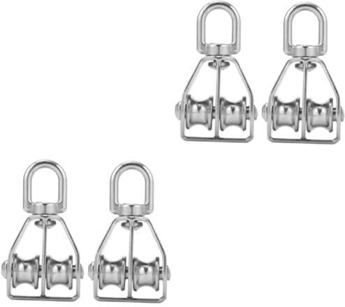 GLEAVI 4stücke Edelstahl Double Swivel Pulley Robuste Umlenkrollen Für Vielseitige Anwendungen Garage Transport Bau Und Mehr Für Schwere Lasten Und Einfache Handhabung