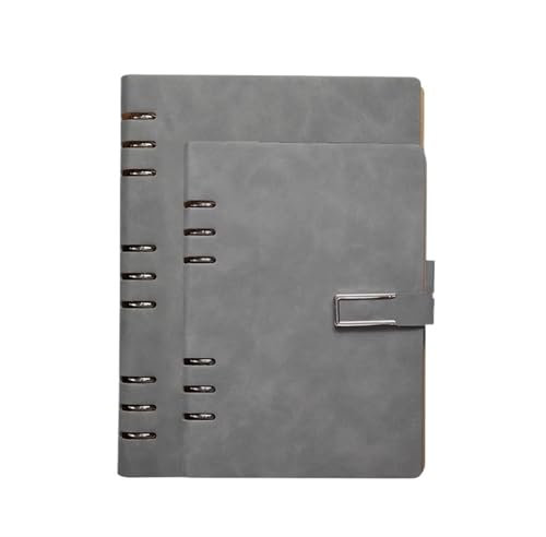 SHBHWS Softcover-NotizbüCher A5/B5-Notizbuch, Schlichtes Business-Notizbuch, weicher Lederbezug, Abnehmbarer Clip, 100 Blatt/Buch, Büro, Studium, Schreibwaren NotizbüCher A5 Softcover(Grey,A5)
