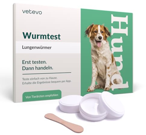 vetevo Lungenwurmtest Hund - bei Husten, Müdigkeit & Nasenausfluss | Erfasst auch Lungenwürmer, Ergebnis in 30 Stunden, 3 Proben bequem von zu Hause
