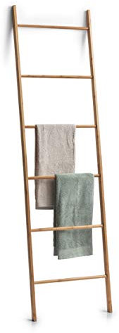 Porte-serviettes échelle en bambou finition naturelle 50 x 3,5 x 182,5 cm