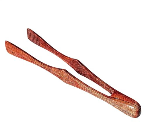 Pinze in legno, antiscivolo, antiaderenti, antiscivolo, con manico lungo, per insalata, pinze in legno per cucinare, pinze da cucina in legno per cucinare