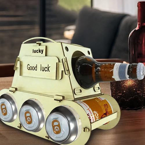 KunpengZen Bierträger Holz – Lustige Geschenke für Bierliebhaber, Flaschenträger Holz, Geburtstagsgeschenke für Männer und Jungen, Bier Geschenke mit Humor Weihnachten Geschenke