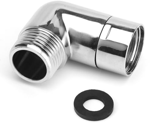 UOCAI Handbrause Adapter 90 Grad mit Dichtung, Gelenkstück Duschkopf Regendusche Duschkopf Adapter für 1/2 Zoll Duschschlauch Adapter, Kupfer Winkelstück für Duschfilteranschluss