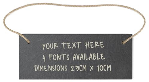 Garden Sign Slate Garden Signs Personalised Custom Any Text Hanging Signage House Warming Gift Laser Engraved Birthday Anniversary Man Cave Sign Perfect for Mothers Day & Fathers Day