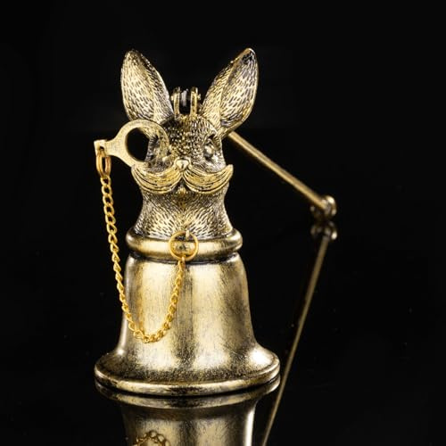 AimtoHome Antique Rabbit Candle Snuffer - Vintage Gunmetal Finish with Spectacle Chain, Flame Extinguisher Tool & Home Decor Gift for Candle Lovers (8cm x 19cm)