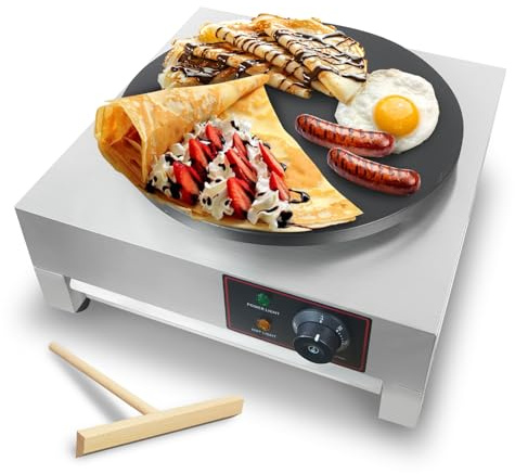 XXUNYNUIN Electric Crepe Maker, 16 Inch Commercial Crepe Machine Temp Control 122-572°F, Nonstick Flat Plate Crepe Griddle 1700W
