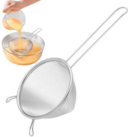 Celuicion Colador de malla fina | Acero inoxidable Filtro apto para lavavajillas – Colador de cocina Colador de té para alimentos Cocinar Hornear Pastas