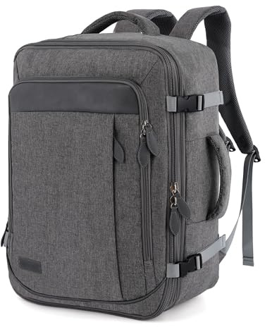 TANTOMI 43.5L Expandable Travel Backpack, Large Ryanair Cabin Bags 51 x 37 x 18 cm for Overhead Bin Hand Luggage Backpack Womens Mens, Cabin Bag Flight Approved Travel Bag with Waterproof Compartment