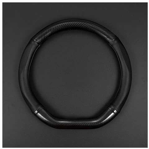 XIANTHKJDY Funda Volante Coche, para Ford Transit/Tourneo Custom 2023-2024 2025 Cubierta para Volante, Protector Volante, Funda Volante Anti Deslizante,Antideslizante, Duradera,D-Black