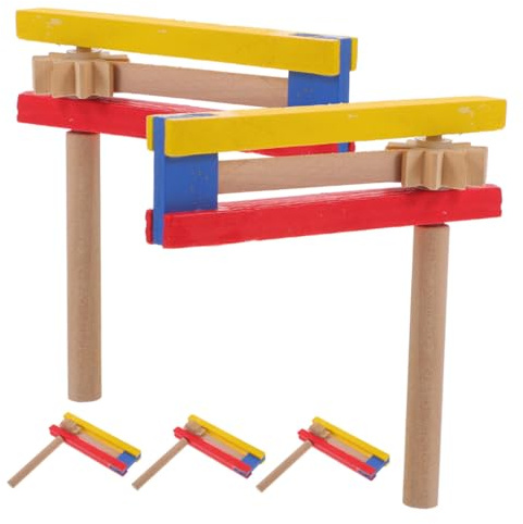 Abaodam Sonajero Tradicional Giratorio de Madera 5 Piezas para Niños Generador de Ruido Grogger Mexicano para Fiestas Cumpleaños y Eventos Deportivos