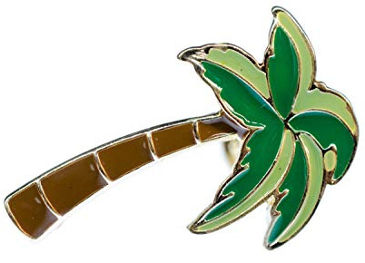 Miniblings Palme Pin Metall Brosche Urlaub Karibik Sommer Tropical Südsee | Kleines Statement für Revers und Jacke, mit Baum, sorgfältig von Hand montiert