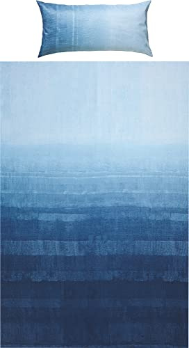 Erwin Müller Bettwäsche, Bettgarnitur, Bettbezug, Kissenbezug Mako-Satin dunkelblau Größe 40x80 cm / 135x200 cm - streichelzart, mit Reißverschluss