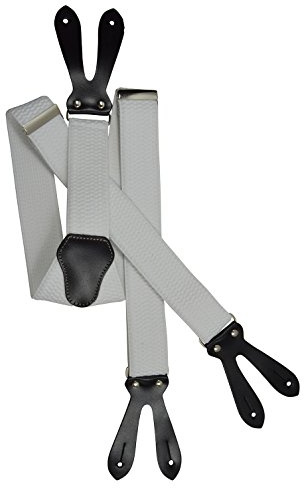 Olata Herren-Hosenträger in Y-Form, Robust, mit Knopf-Lederenden, 40 mm | Robuste 40-mm-Hosenträger in Y-Form mit Knopf-Lederenden und Lederkreuz; sicherer Halt für elegante Kleidung.