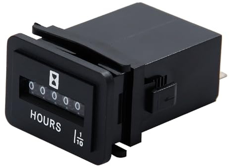 Jayron JR-HM001 Contaore Meccanico Contaore Rettangolare per Apparecchiature di Alimentazione DC 6-80V come Carrelli Elevatori,Carrelli da Golf e Qualsiasi altra Attrezzatura Alimentata a Batteria