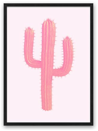 Kunstdruck Din A4 ungerahmt Kaktus Aquarell Rosa Pink Pop Art Kakteen Wüste modern Poster Bild