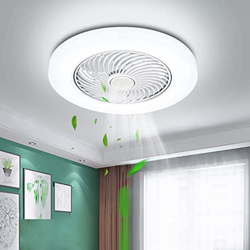 LED 72W Luce Ventilatore A Soffitto Invisibile Con Illuminazione Ventola Telecomando Dimmerabile Plafoniera Ultra Silenzioso Può Timing Lampadari Moderni Camera Da Letto Soggiorno Fan Lamp,Bianca
