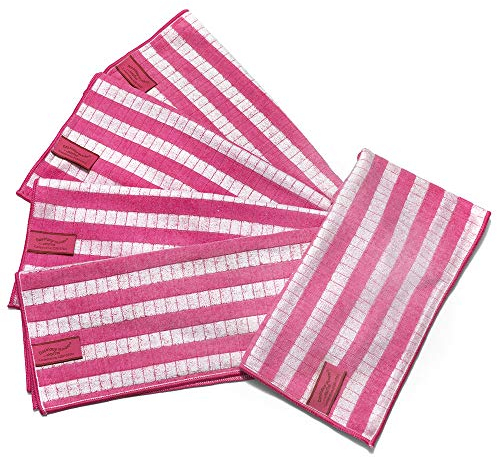 Das blaue Wunder Extra Geschirrtuch | aus Bambusfasern | extrem saugfähig | 60 cm x 40 cm (Beere, 5)