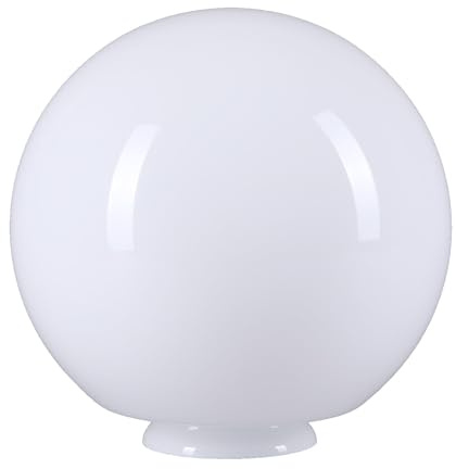 Kugelglas Opalglas Ø200mm Lampenglas rund Kugel Kragen Leuchtenglas Weiß glänzend Ersatzglas