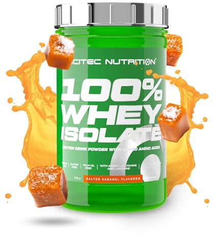 Scitec Nutrition 100% Whey Isolate - Puro Poder Proteico con BCAAs - Glutamina y Arginina - Fórmula sin Azúcar ni Gluten, 700 g, Caramelo salado