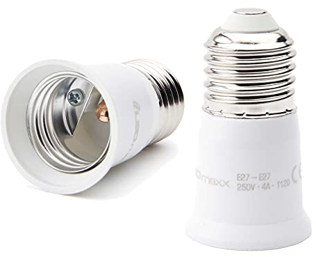 NCC-Licht Lampenfassung weiß, Verlängerung E27 auf E27, für LED Halogen und Glühlampen