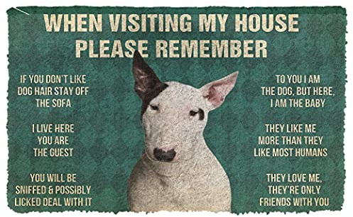 NA Door Mat Indoor Doormat Please Remember Bull Terrier Dog's House Rules Doormat Thousewarming gifts home decor