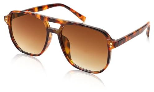 FEISEDY Retro Occhiali da Sole Quadrati Donna Uomo Anni '70 Occhiali Vintage Moda Classici con Doppio Ponte Protezione UV400 B2835