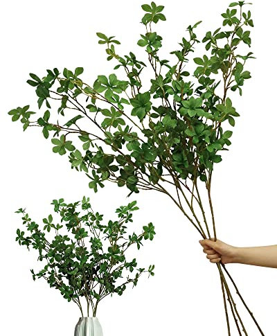 SnAILGARDEN - 4 steli artificiali di vegetazione, lunghi 110 cm, rami di eucalipto, foglie di eucalipto, ramoscello spray per casa, vaso alto, per interni ed esterni, tavolo, centrotavola, decorazione