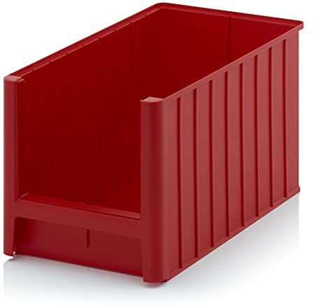 Creativ Ladenbau GmbH Sichtlagerkasten/Sichtbox/Stapelbox/Lagerbox/Sortierkasten/Sortierbox in Größe 5 hoch, stapelbar, Farbe: rot (Verkehrsrot ähnlich RAL3020)