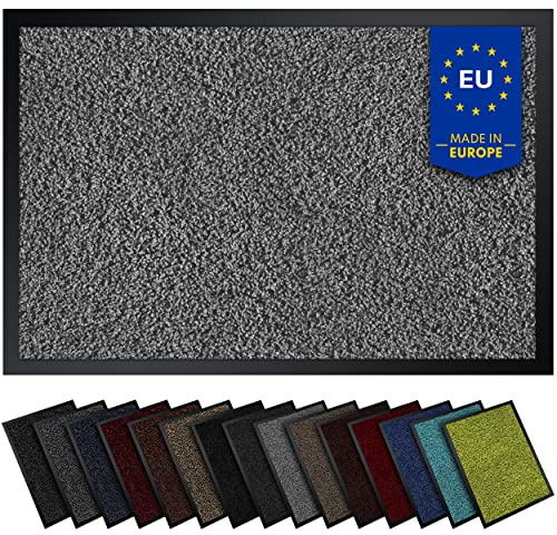 Gentle North Hochwertige Fußmatte hellgrau 80x120 groß für Innen & Außen - Schmutzfangmatte rutschfest, waschbar & wetterfest - Fussmatte für Eingangsbereich & Aussenbereich - Läufer Flur dünn