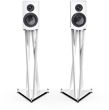 Pro-Ject Tristand, Hochwertiger Lautsprecherständer aus Stahl mit höhenverstellbaren Spikes, Stereopaar (White)