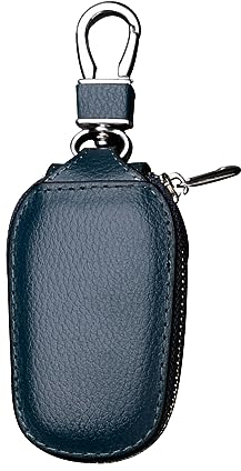 JNNJ Funda para Llaves de Coche de Piel, Fundas de Bloqueo de Señal para Llave de Coche, Funda Protectora para Llaves Anticolisión y Antifricción para Llave a Distancia(Azul)