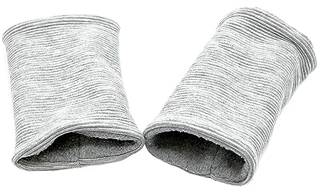 Pulswärmer (Armstulpen), aus Rippen-Jersey und Baumwollfleece, Nähwerkstatt Marke Britta Meier (Hellgrau-Meliert)