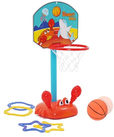 Mini Basketball Hoop for Kids, 4 in 1 Basketball Hoop Toy with Ring Toss, Sports Activity Center for Toddlers Kids Indoor and Outdoor