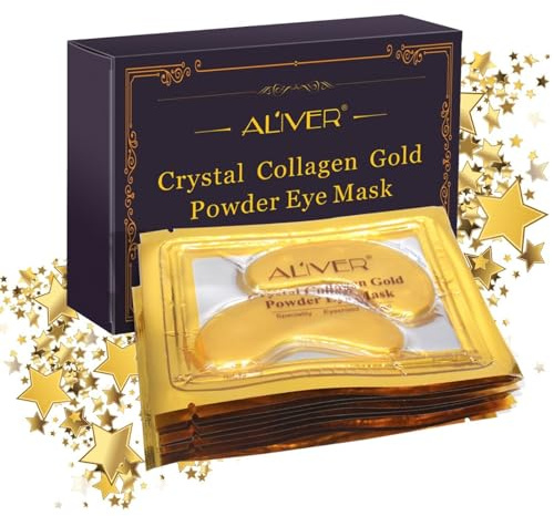 P-Beauty Crystal Collagen Gold Augenmaske | Hochwirksame Anti-Aging & Feuchtigkeitsspendende Augenpads | 25x/50x/100x Box | Reduziert dunkle Augenringe und Schwellungen | (25x Box)