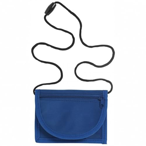 minimutz Portefeuille pour enfant garçon et fille, à bandoulière, porte-monnaie avec fenêtre pour carte de bus, pochette tour de cou pour la rentrée scolaire, bleu roi, 13,8x10 cm, enfants