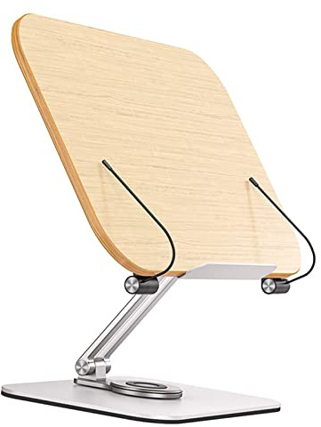XHTLLO Support De Livre, Support De Livre à Rotation à 360 Degrés en Alliage D'aluminium, Présentoir De Livre à Forte Capacité Portante, pour Ordinateur Portable, Recette, Manuel