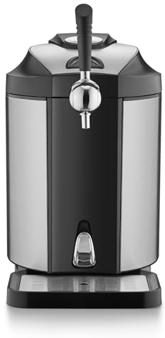 CASO BeerMaster – Dispensador de cerveza – adecuado para todos los barriles de 5 litros convencionales, temperatura 4 – 12 °C, refrigeración de calidad hasta 10 días, presión regulable sin niveles