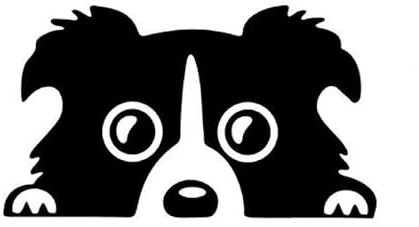 JIFENLI Autoaufkleber 14 * 8CM Border Collie HUND Persönlichkeit Reflektierende Glas Hinten Haustier Auto Aufkleber Schwarz/Silber