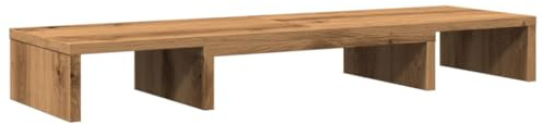vidaXL Skärmställ justerbart 80x24x10,5 cm konstruerat trä ek, ställ för monitor, datorställ, monitorstativ, ställ för monitorer, monitorställ