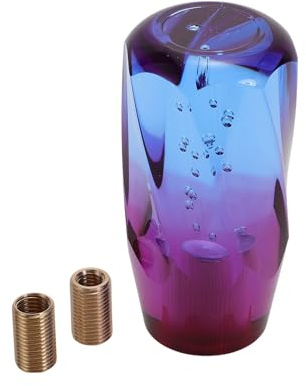INFINAUTO Pomo De Cambio De Marchas Para Coche Universal De 10Cm Para Palanca De Cambios De Vehículos Automáticos Y Manuales Con 2 Adaptadores Acrílico Azul Morado 1 Set