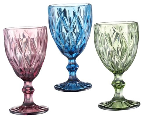 ABOOFAN 3 Bicchieri Da Vino - Picnic Iridescenti Quadrati - Calici Riutilizzabili Per Cocktail Feste Banchetti