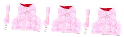 COLLBATH 3 STK Brustgurt hinten würfelunterlage einhelll Brustgeschirr hundezuggeschirr Hundegeschirr Hund mittel Katzensachen Hundeseil Dackel Haustierbedarf Haustier-Traktionsseil Rosa
