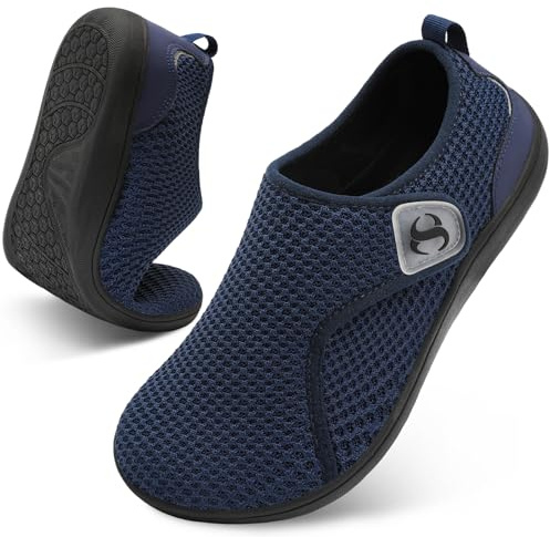 JOINFREE Womens Comfort Walking Shoes Wide Fit Casual Flats Navy Blue