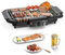 Electric BBQ Grill, Smokeless Non-Stick Indoor/Outdoor Barbecue, 2000W Double tube High Power Portable Removable Stand Grill for BBQ Party (Black A)