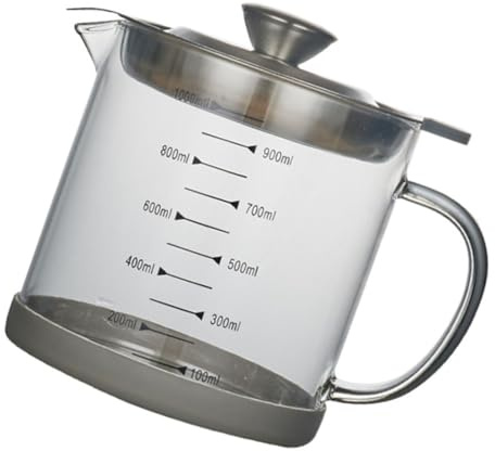 VALICLUD Recipiente Para Grasa De Cocina 1000 Ml Acero Inoxidable Con Colador De Malla Fina Filtro Para Aceite Uso Doméstico Almacenamiento Seguro